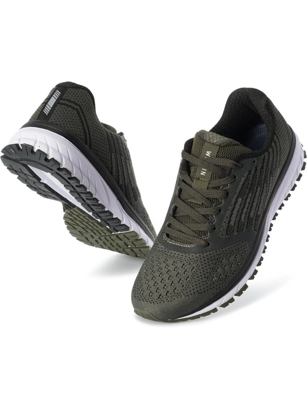 Joomra Men's Army Green Closed Toe Cushioned Athletic Lace Up Sneakers Shoes